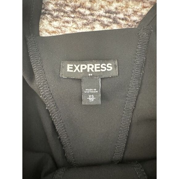 Express Women's Chiffon Split Back Tank Top Camisole Shirt Black Size Xs - Picture 3 of 4